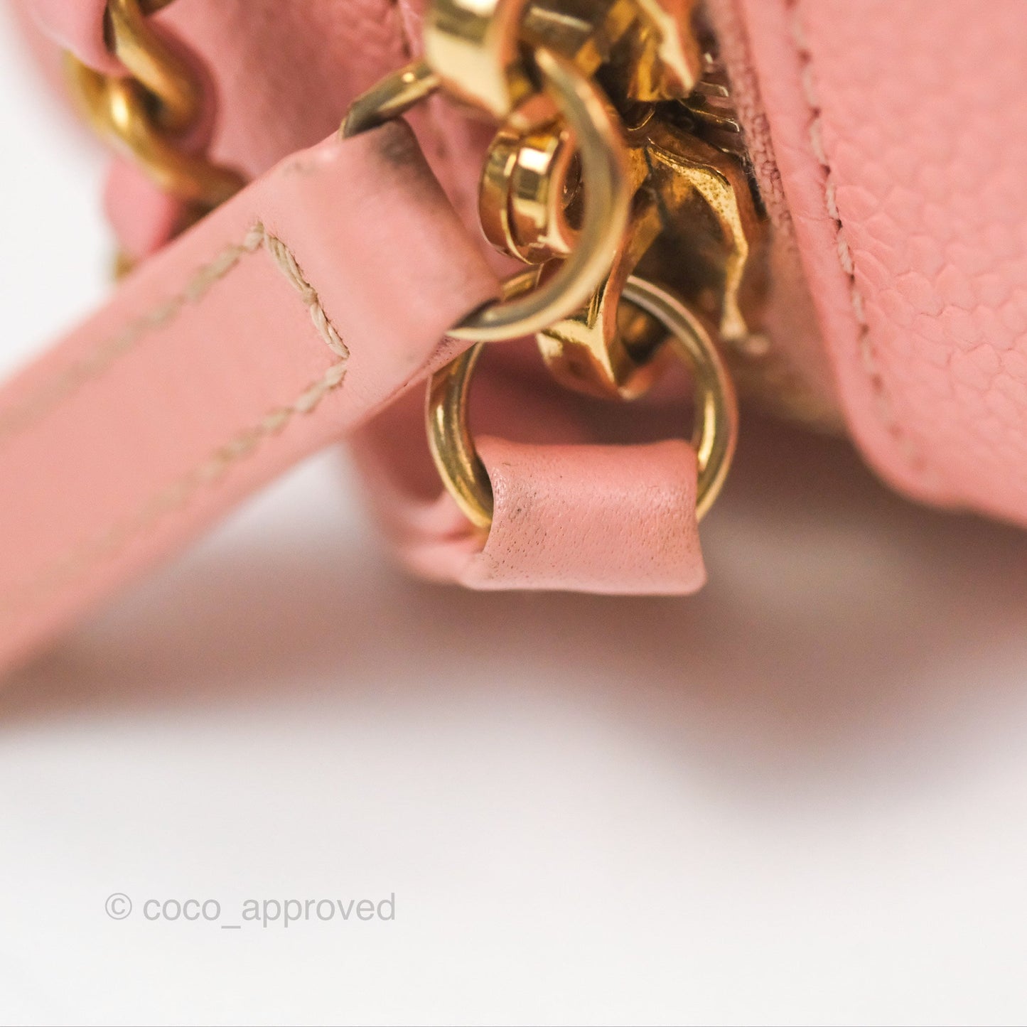 Chanel Quilted Small CC Filigree Vanity Case Dusty Pink Caviar Gold Hardware