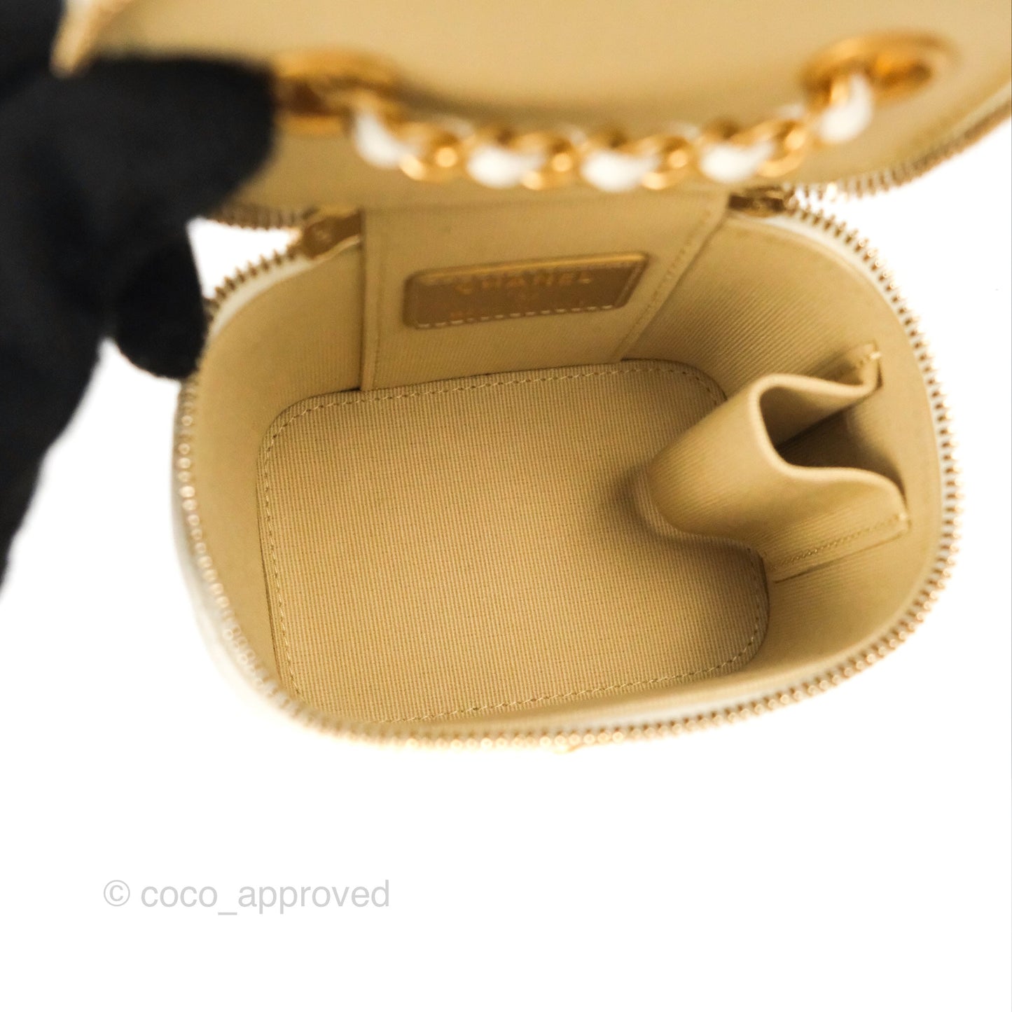 Chanel Mini Pearl Crush Vanity With Chain White Gold Hardware