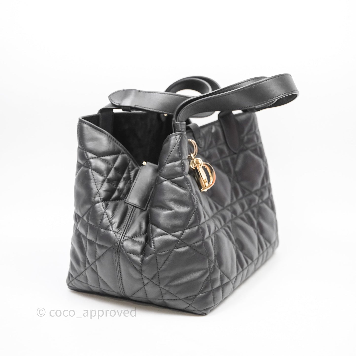 Christian Dior Medium Dior Toujours Bag Black Macrocannage Calfskin