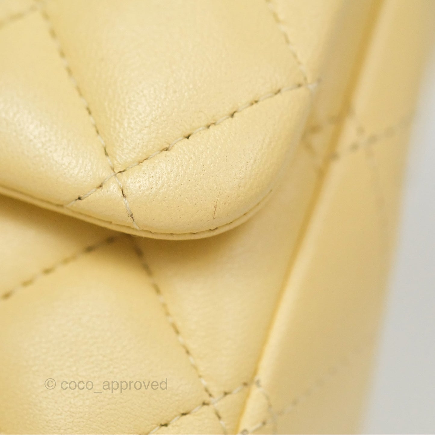 Chanel Mini Square Quilted Yellow Lambskin Gold Hardware