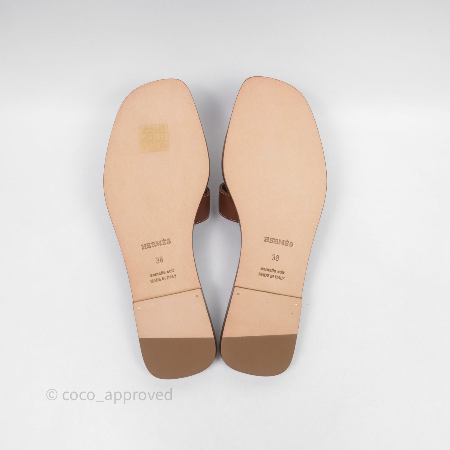 Hermès Oran Sandals Gold Size 38