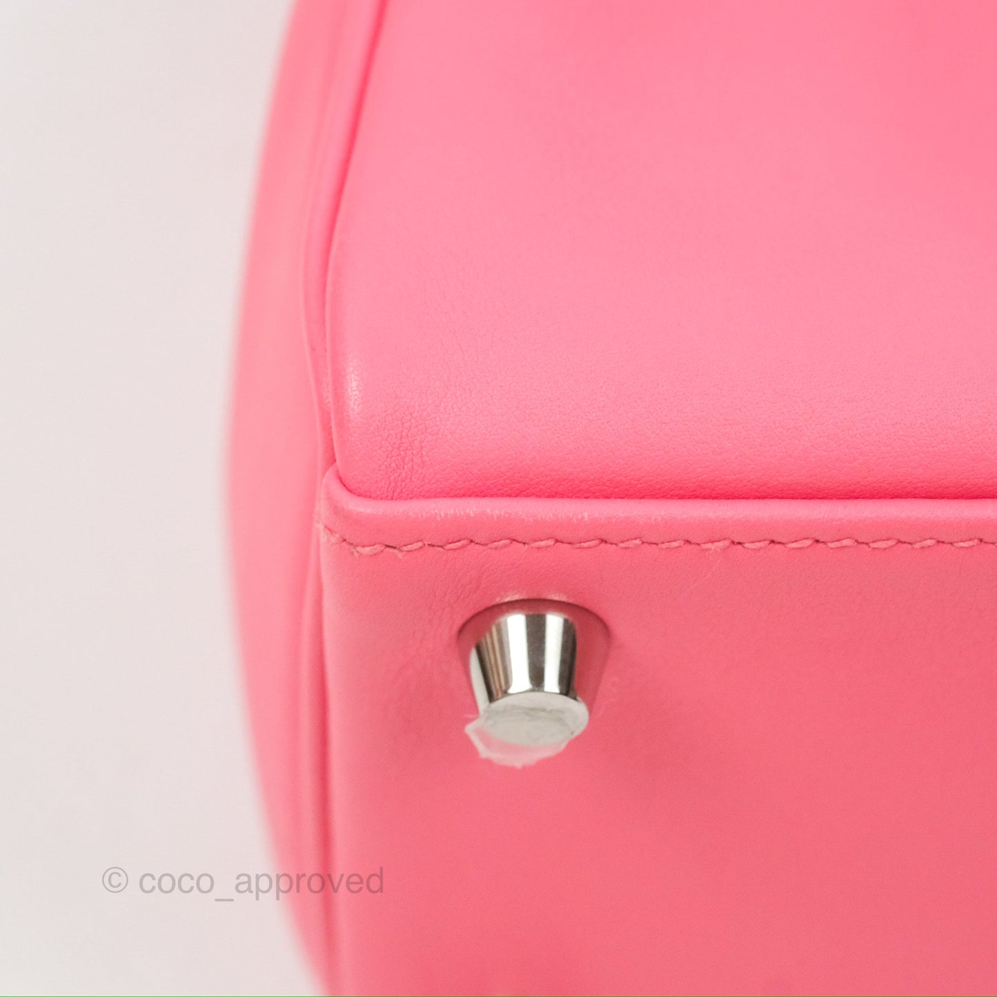 Hermès Retourne Kelly 25 Rose Azalee Swift Palladium Hardware