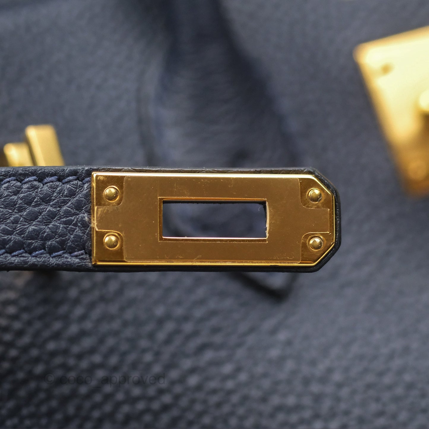 Hermès Birkin 25 Retourne Bleu Nuit 2Z Togo Gold Hardware