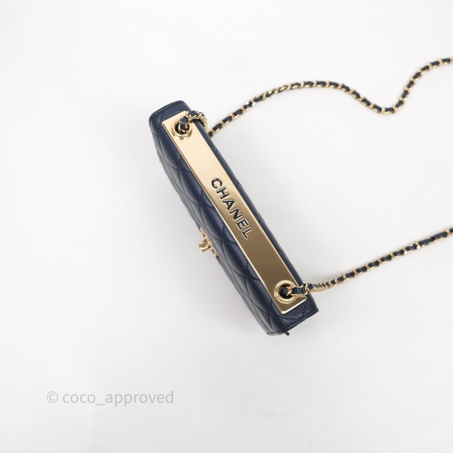 Chanel Trendy CC WOC Wallet On Chain Navy Lambskin Gold Hardware