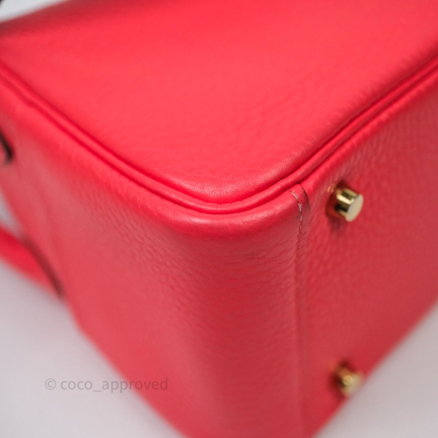 Hermès Mini Lindy 0E Rose Texas Clemence Gold Hardware