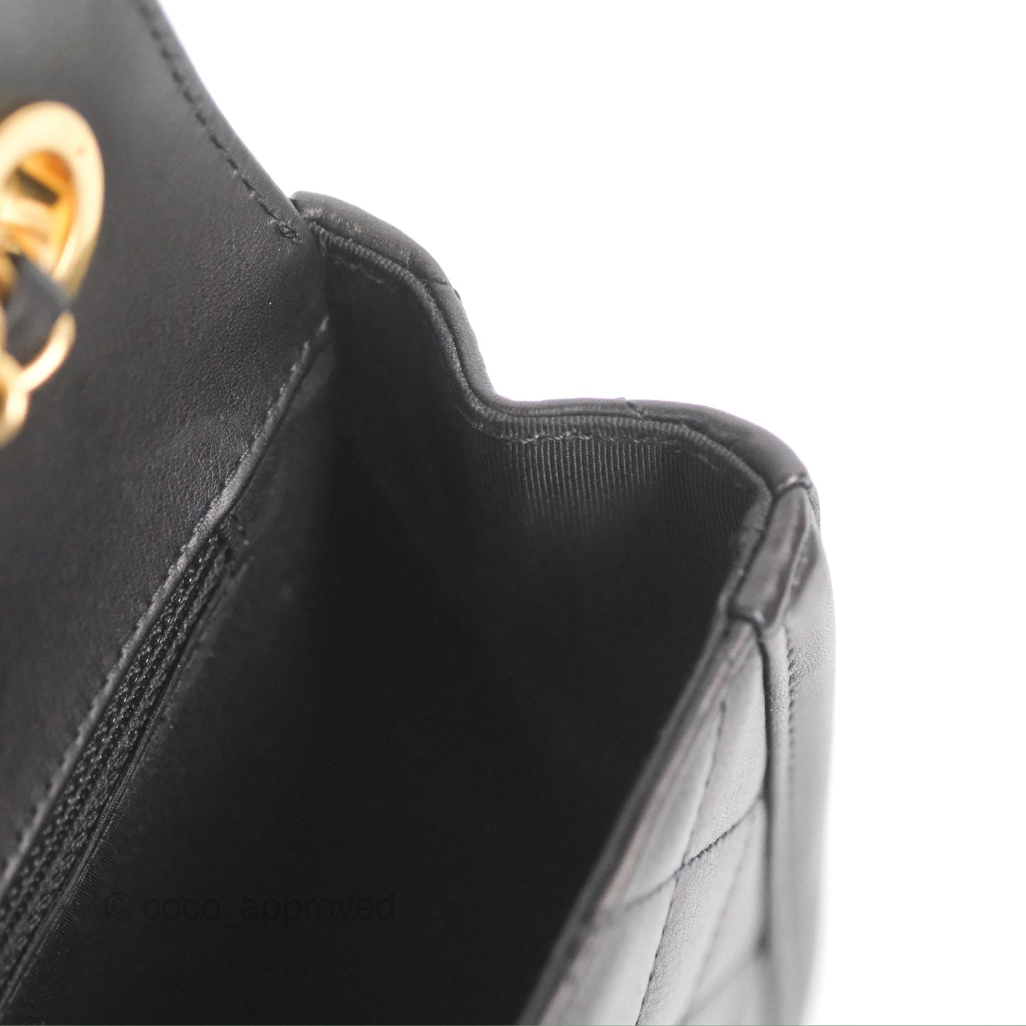Chanel Quilted Medium Elegant CC Flap Black Lambskin Gold Hardware