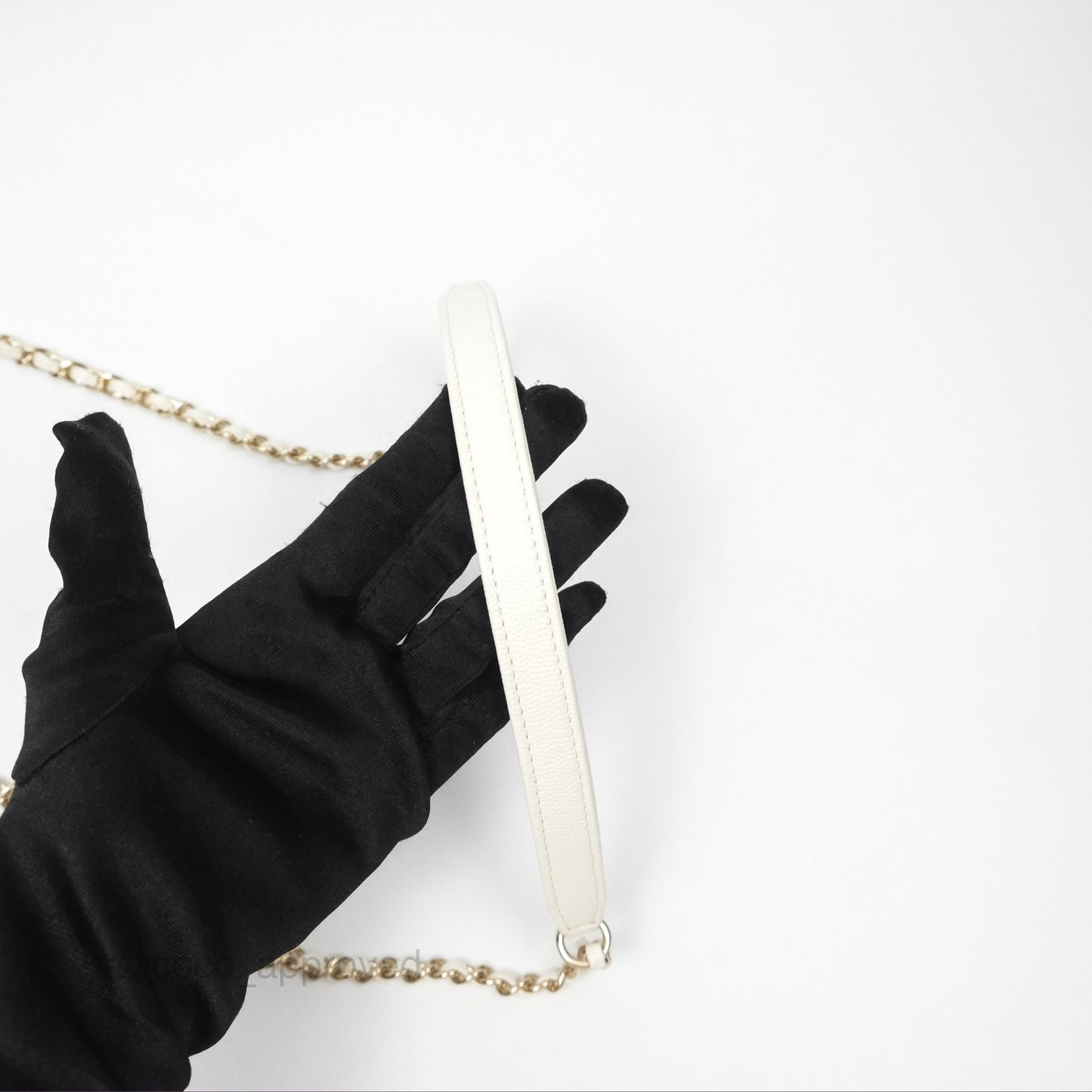 Chanel Mini Coco Handle White Caviar Gold Hardware