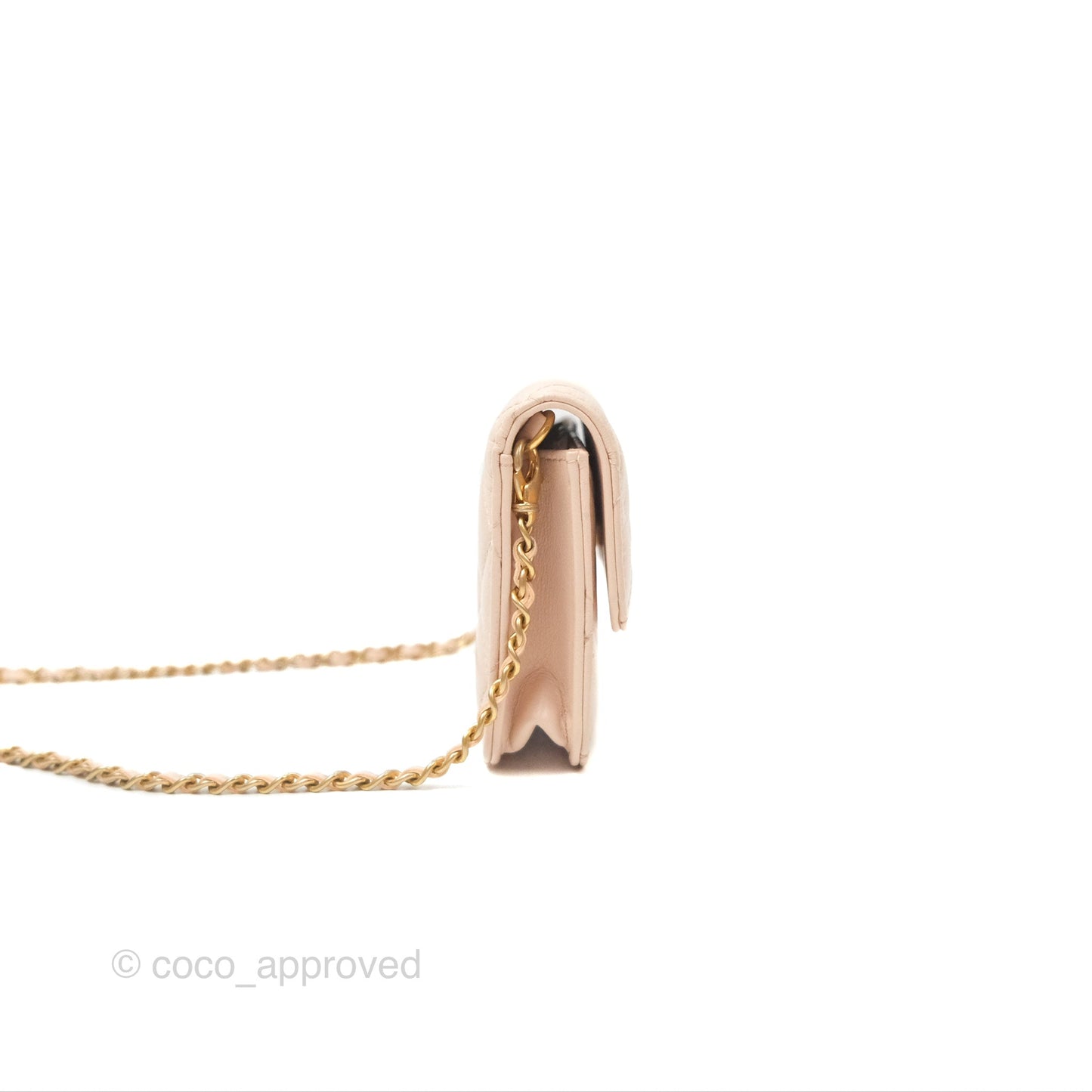 Chanel Mini Pearl Crush Clutch With Chain Belt Rose Clair Pink Aged Gold Hardware