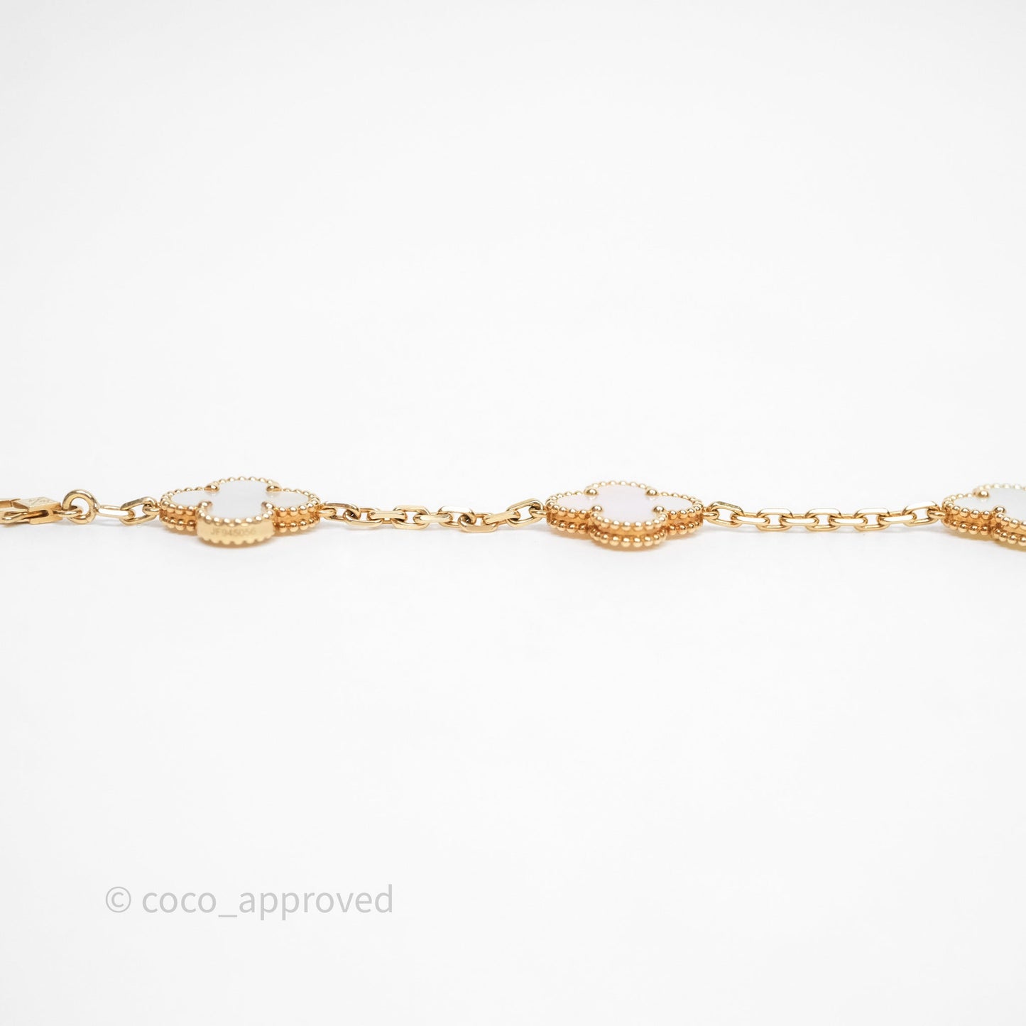 Van Cleef & Arpels Vintage Alhambra 5 Motifs White Yellow Gold Bracelet