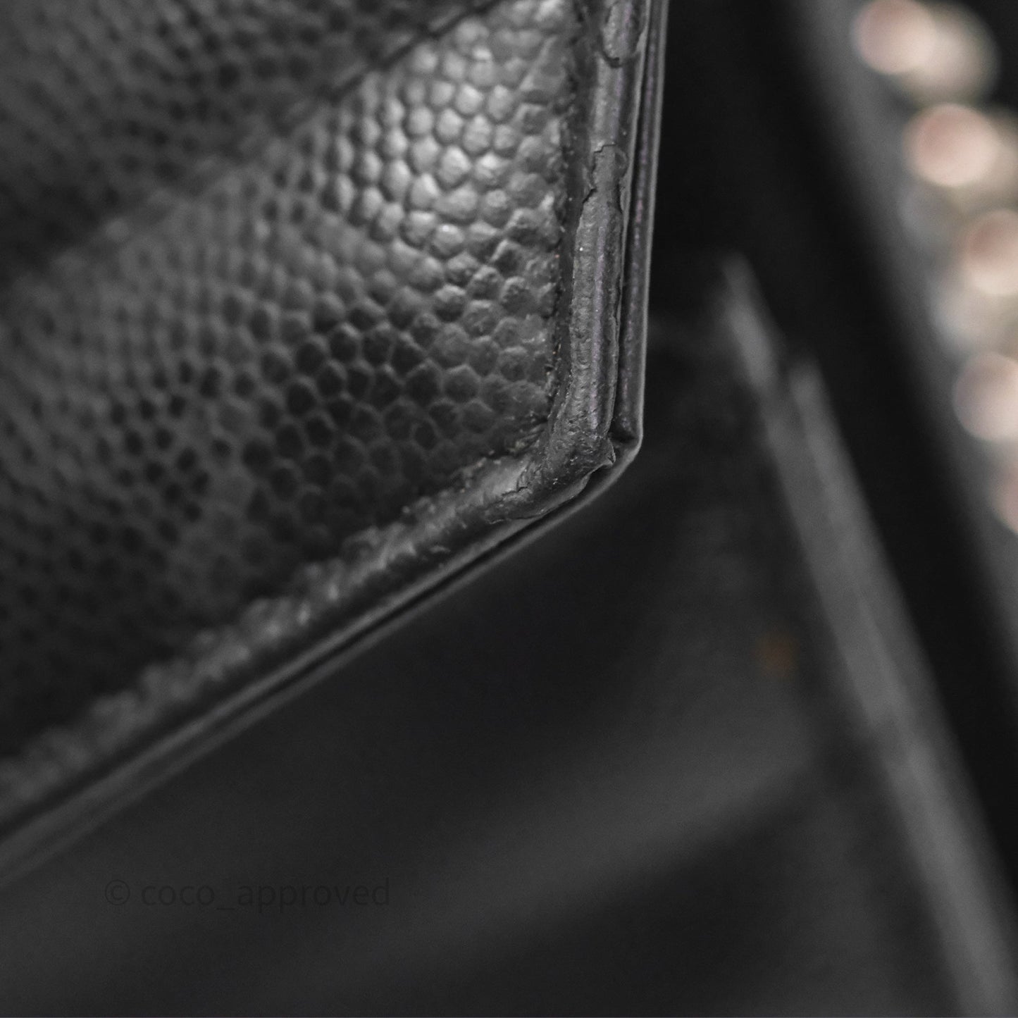Saint Laurent Wallet on Chain WOC Black Grained Leather Sliver Hardware