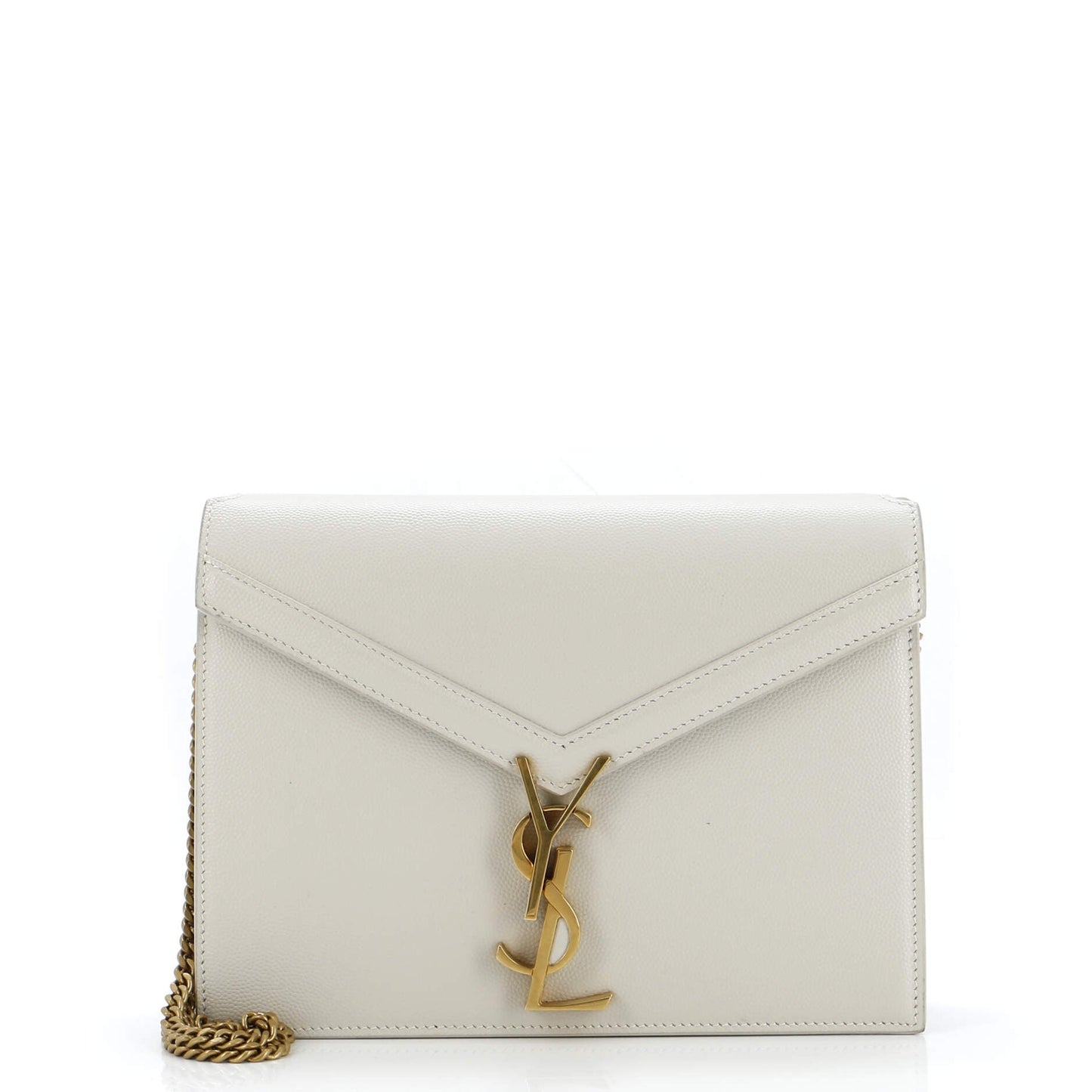 Luxury Saint Laurent Cassandra Chain Shoulder Bag Leather Small