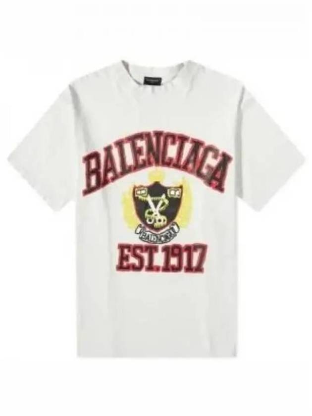 Luxury Balenciaga DIY College Medium Fit Short Sleeve T-Shirt White