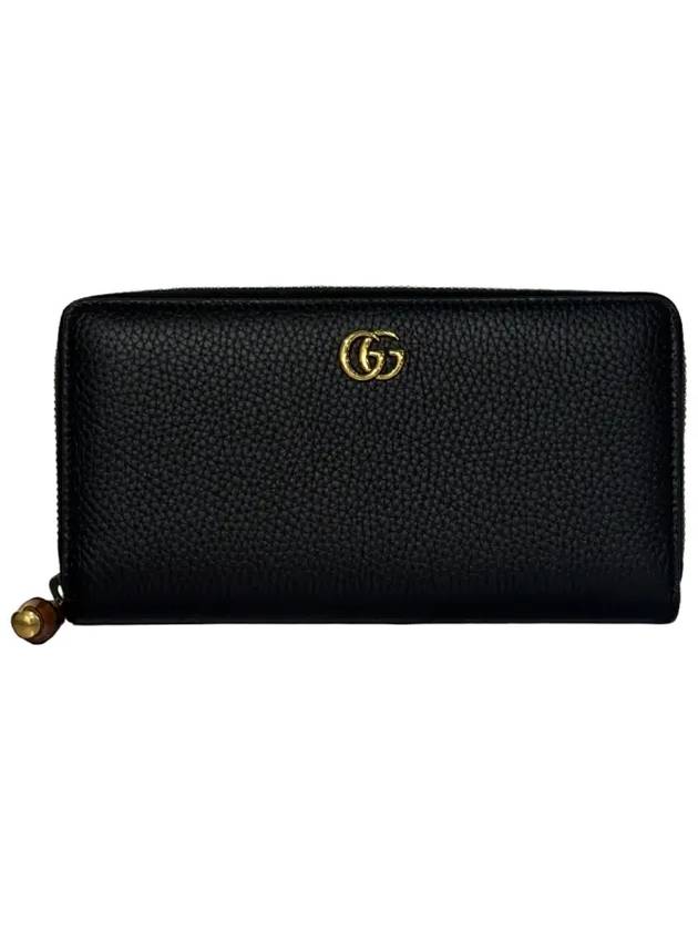 Luxury Gucci Trending 2025 GG Bamboo Zipper Around Long Wallet Black