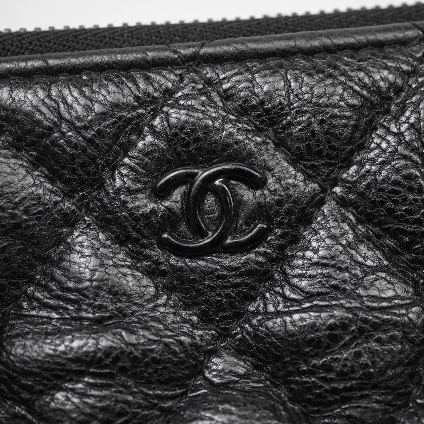 Chanel Quilted Mini O Case So Black Calfskin