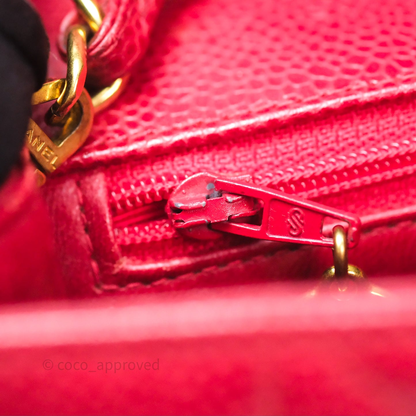 Chanel Medium Vintage Quilted Classic Diana Flap Bag Red Caviar 24K Gold Hardware