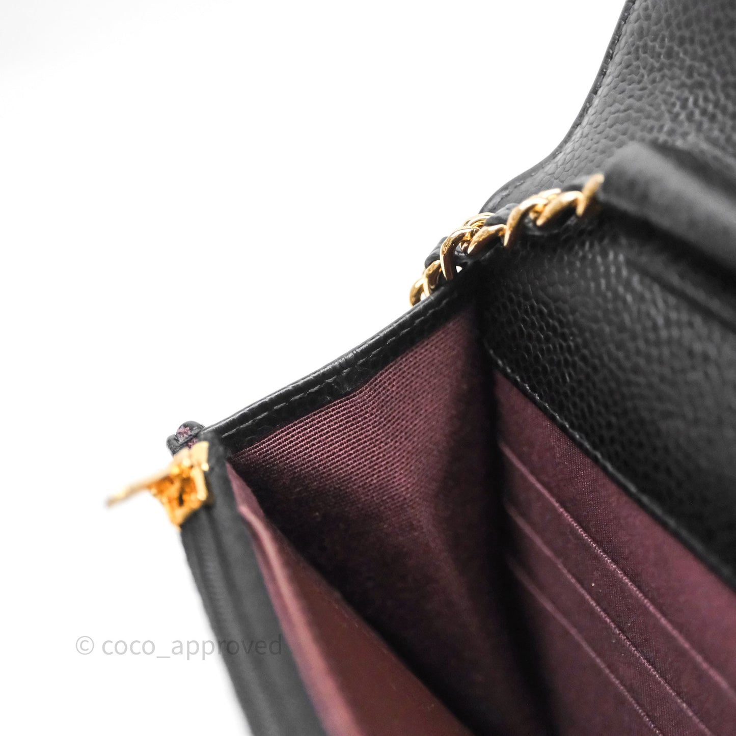 Chanel Quilted Wallet on Chain WOC Black Caviar Gold Hardware