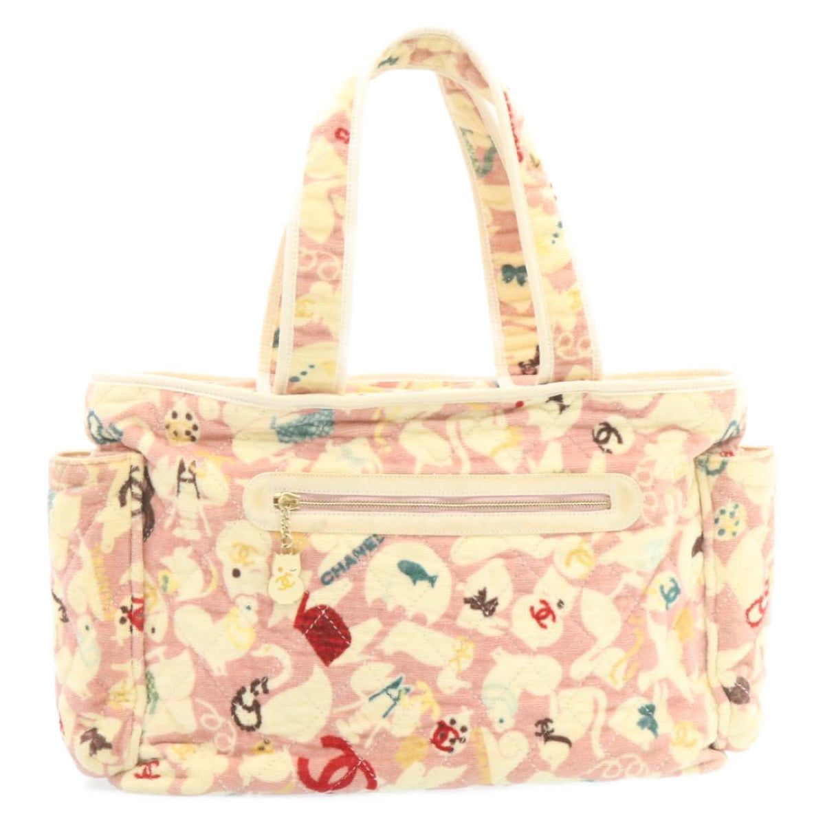 Luxury Chanel Tote Bag Quilted Pile Animal Pattern Pink CC  27024A