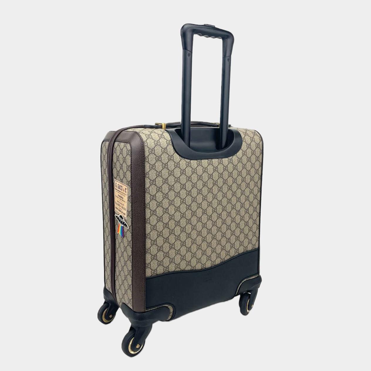 Luxury Gucci GG Supreme Carry-On Suitcase- Travel Patches