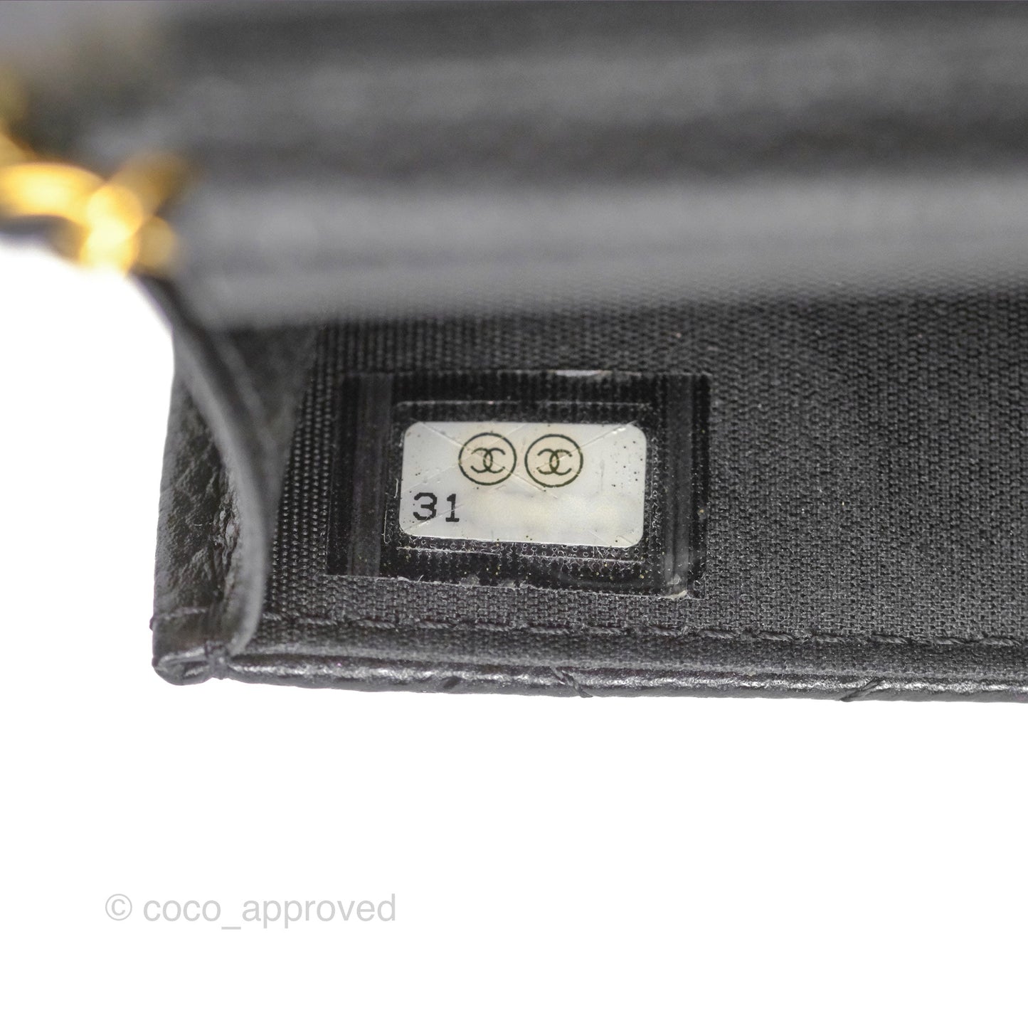 Chanel Miss Coco Clutch With Chain Quilted Black Caviar Gold Hardware