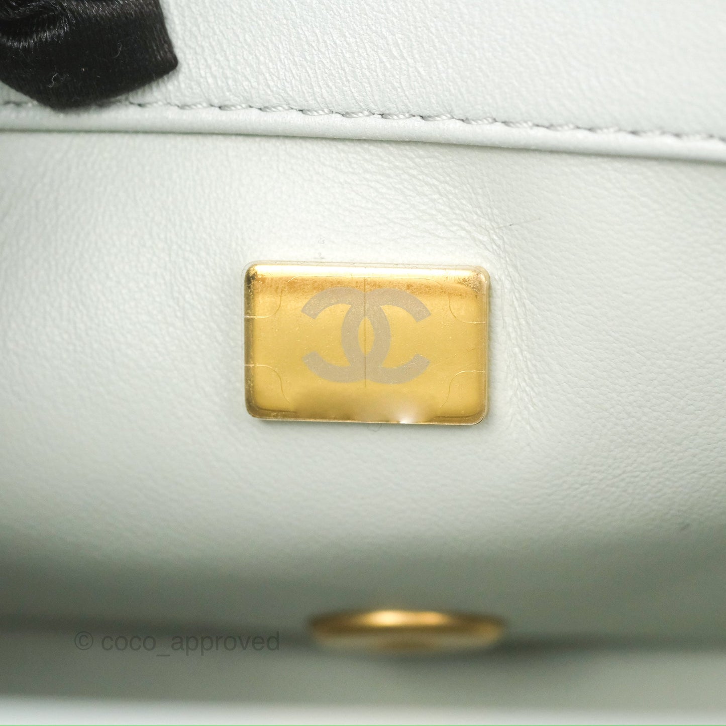Chanel Quilted Mini Square Flap with Camellia Adjustable Chain Blue Clair Lambskin 23S