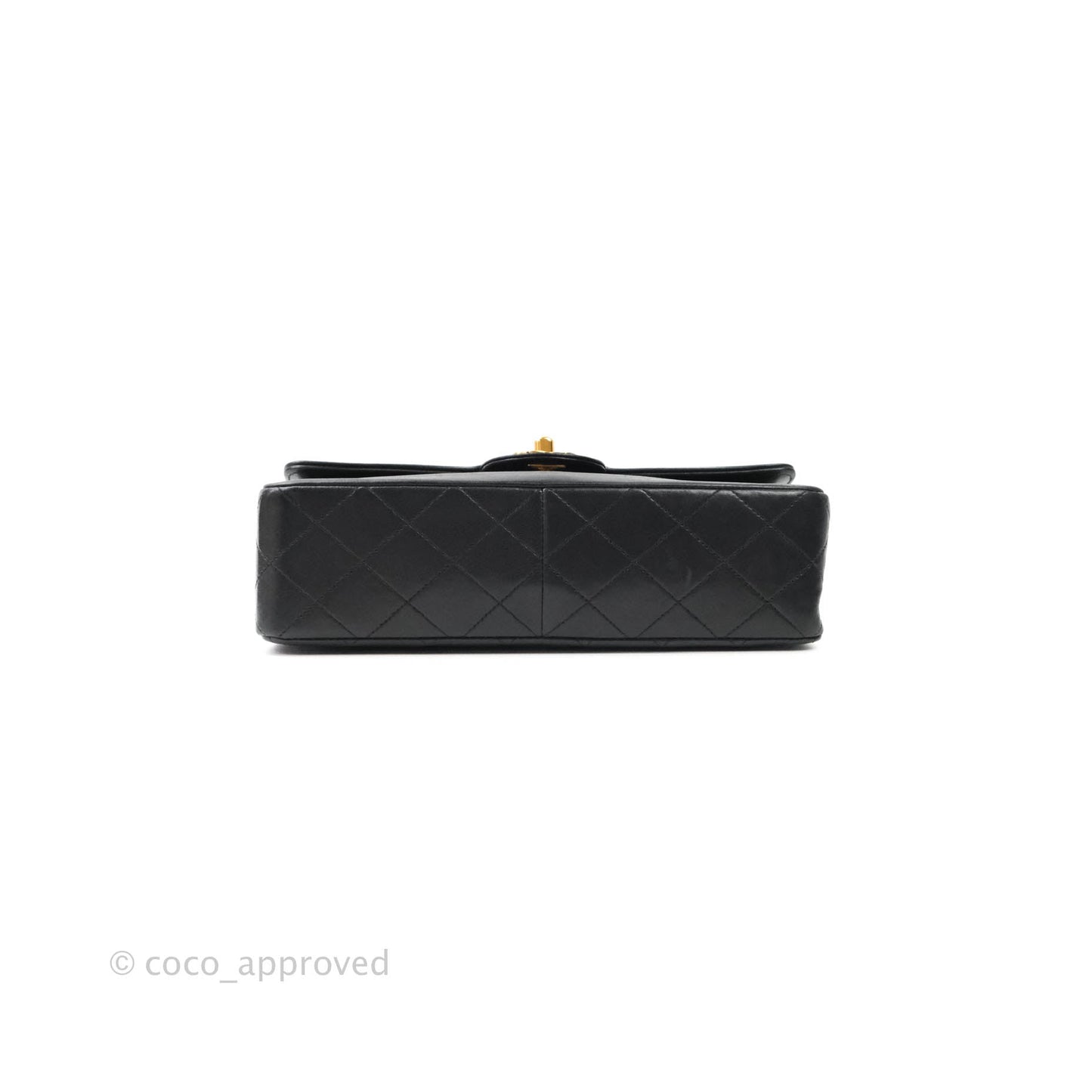Chanel Vintage Flap Bag with Purse Pouch Black Lambskin 24K Gold Hardware
