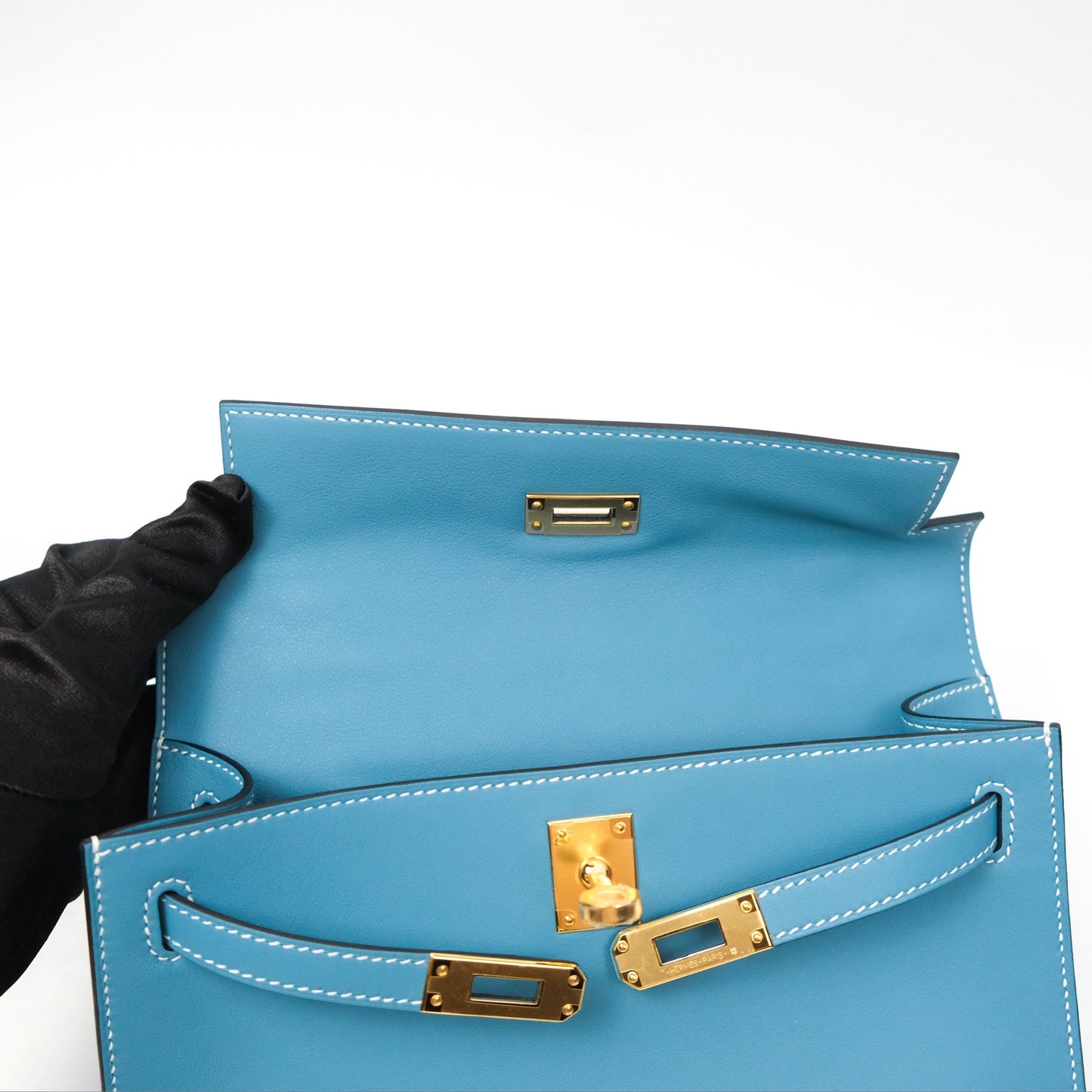Hermès Kelly Mini Pochette Bleu Jean Swift Gold Hardware