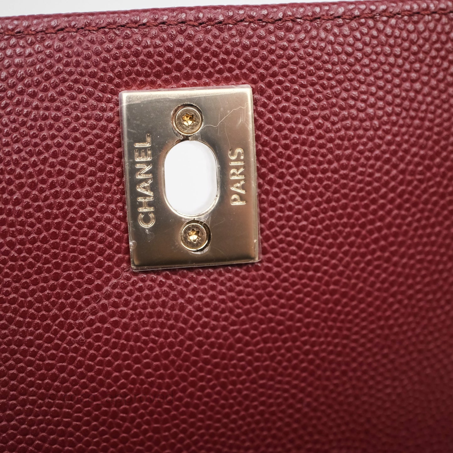 Chanel Small Coco Handle Quilted Red Burgundy Caviar Gold Hardware