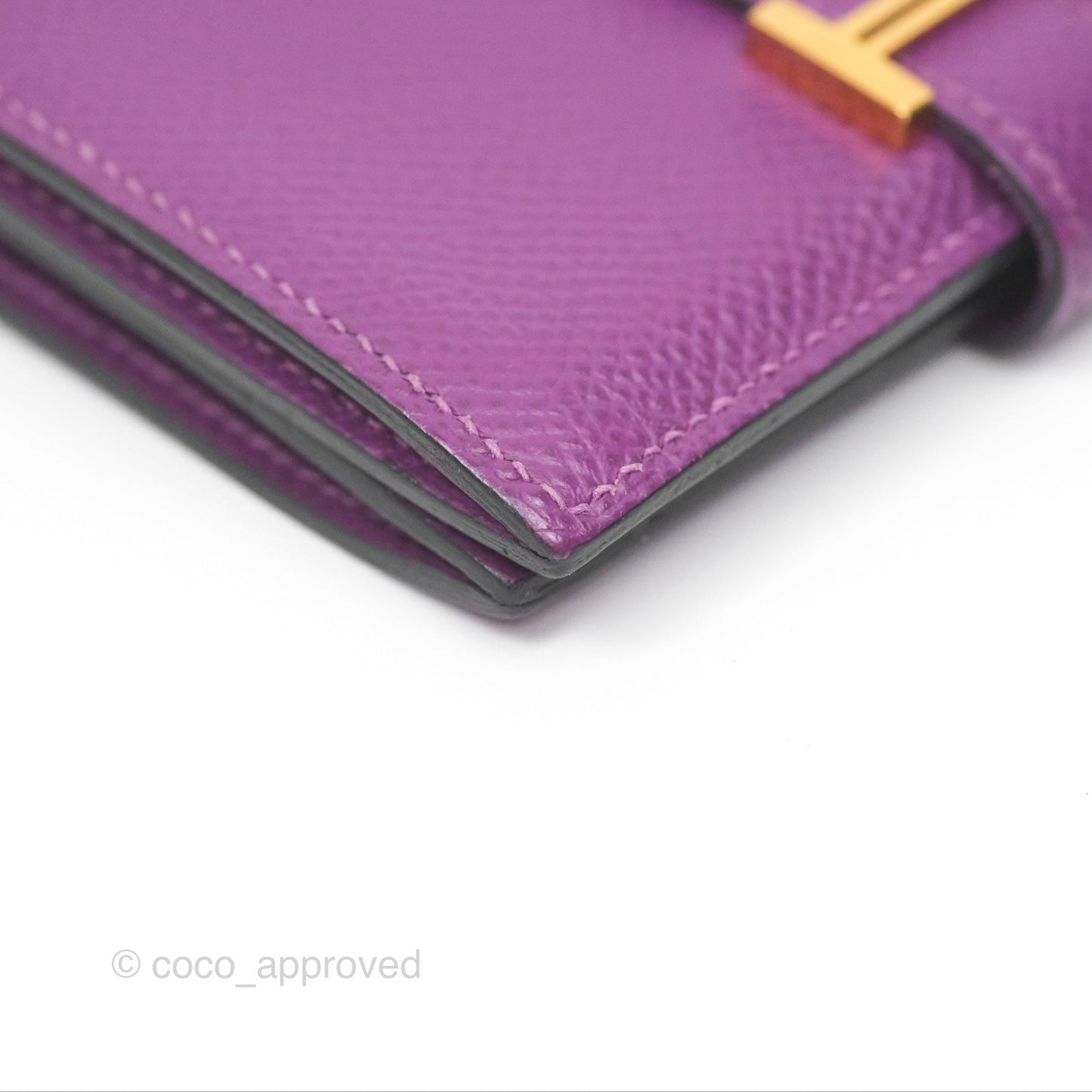 Hermès Bearn Card Holder Epsom Anemone Gold Hardware