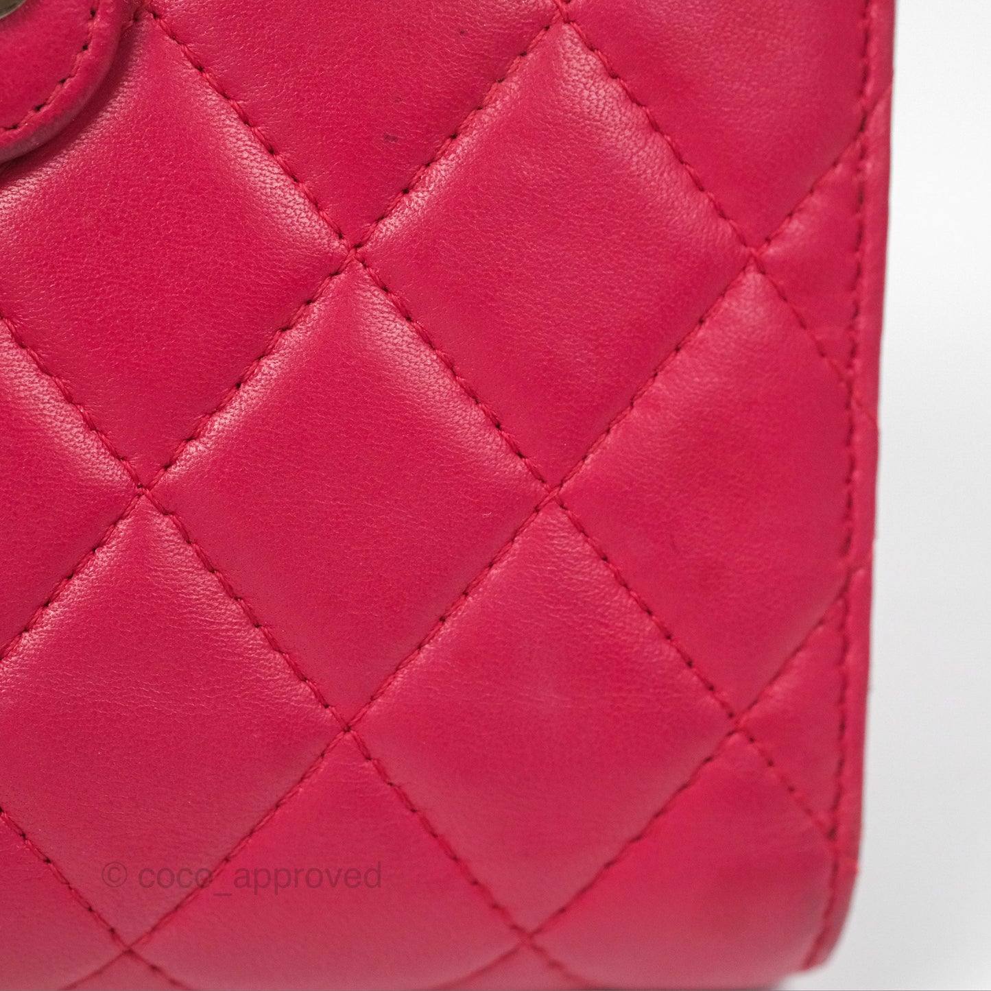 Chanel Quilted Classic French Wallet Lambskin Red Silver Hardware