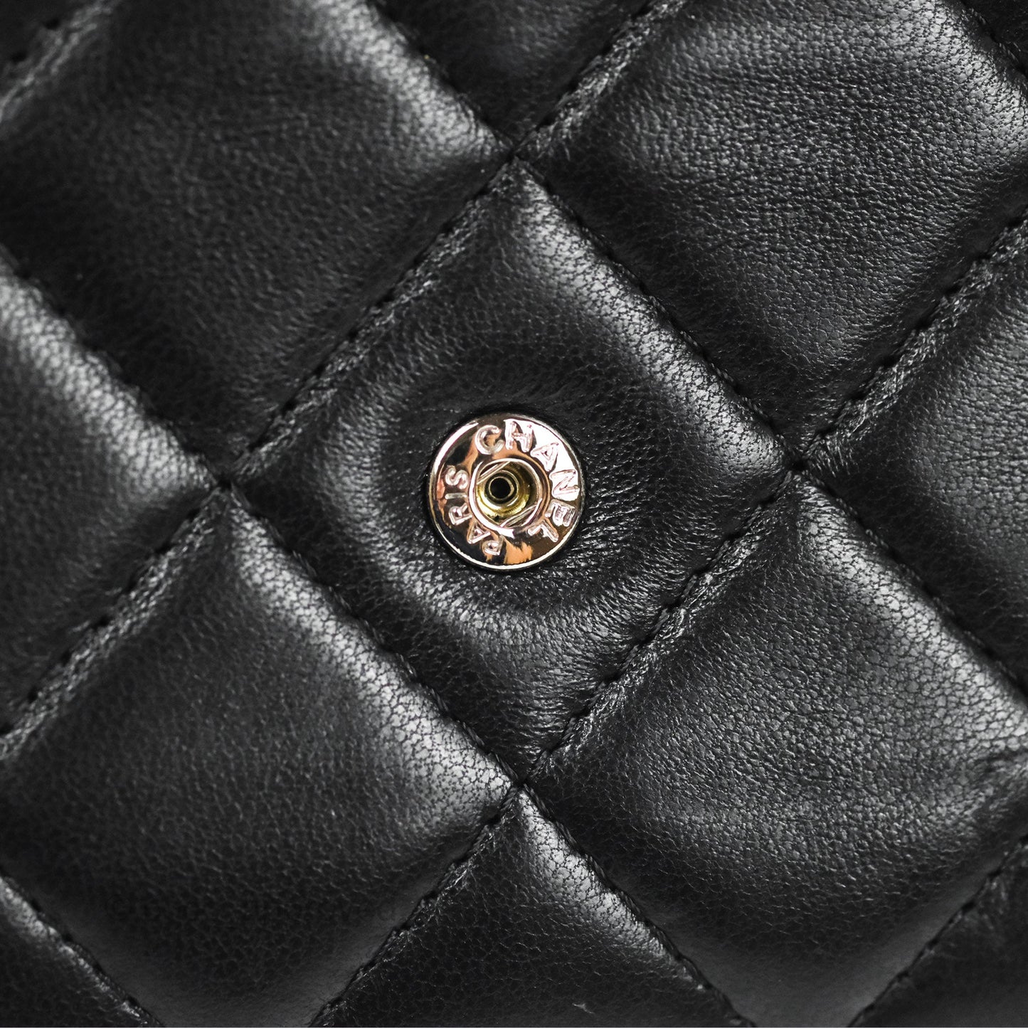 Chanel Quilted Classic Wallet On Chain WOC Black Lambskin Silver Hardware