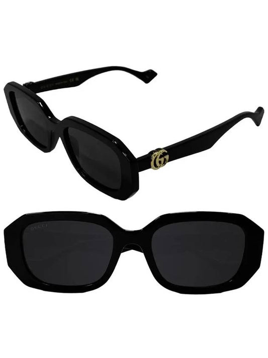 Luxury Gucci Trending 2025 Eyewear Double G Geometric Frame Sunglasses Black