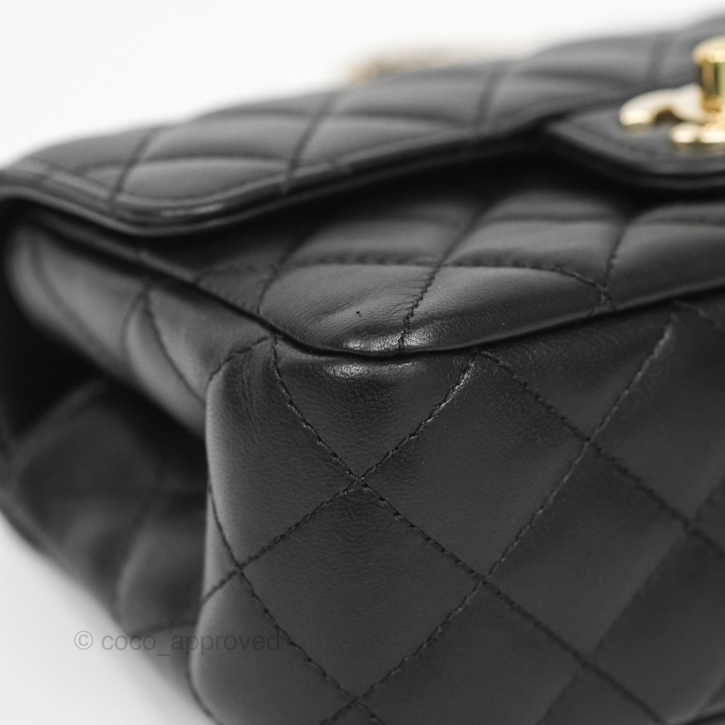 Chanel Crystals Top Handle Mini Rectangular Flap Bag Black Lambskin Gold Hardware 23A