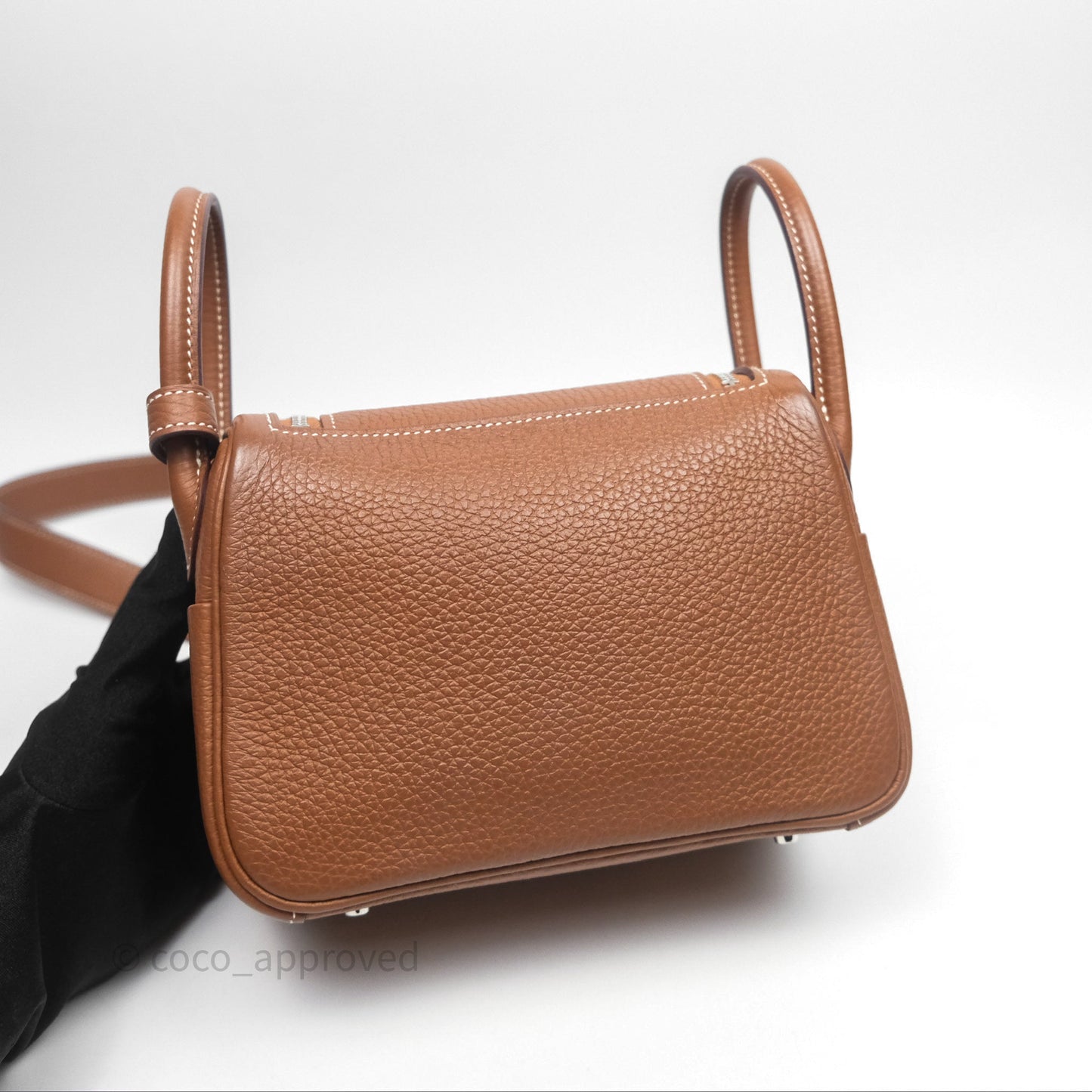 Hermès Mini Lindy 20 Gold Clemence Palladium Hardware