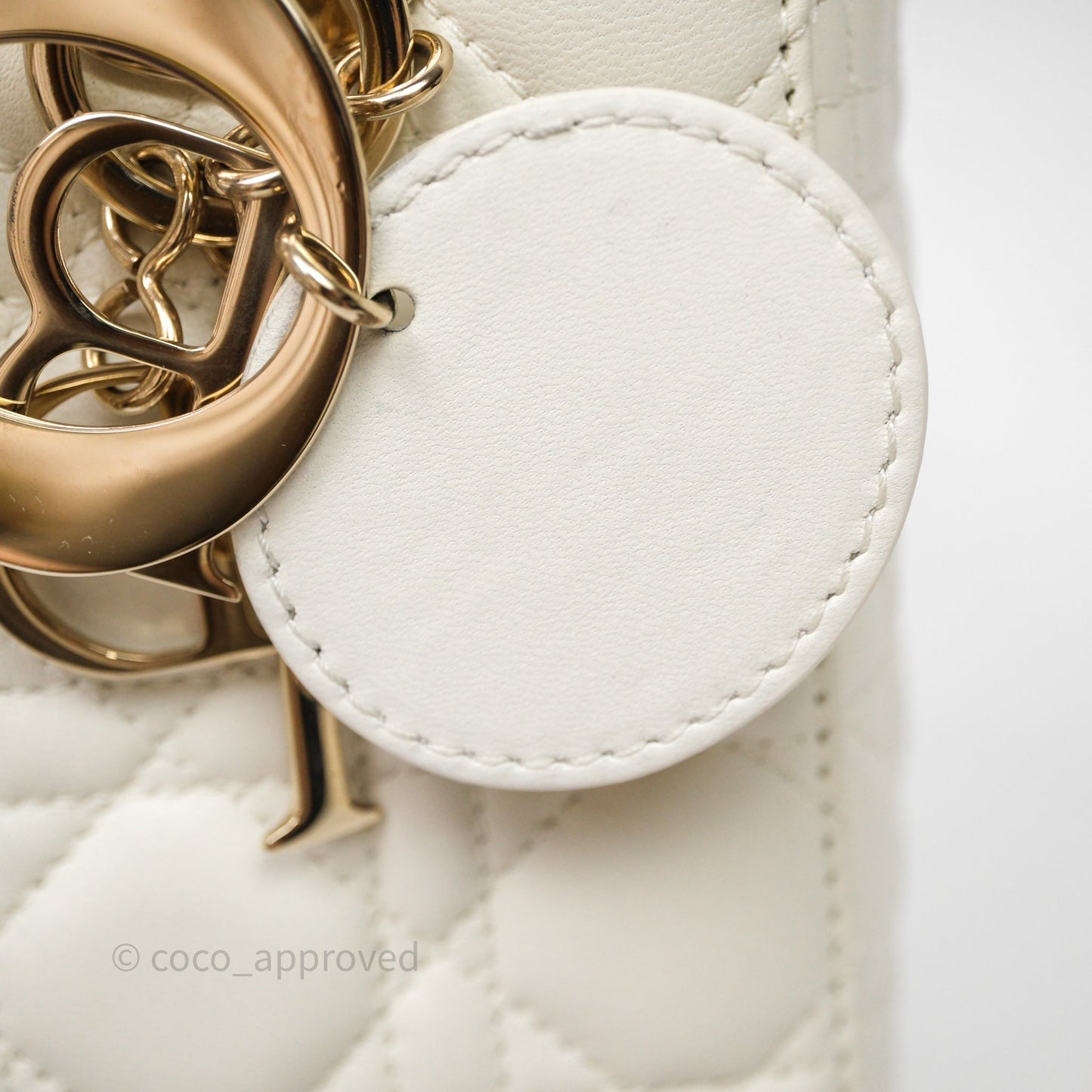 Christian Dior Small My ABCDior Lady Dior Bag White Cannage Lambskin Gold Hardware
