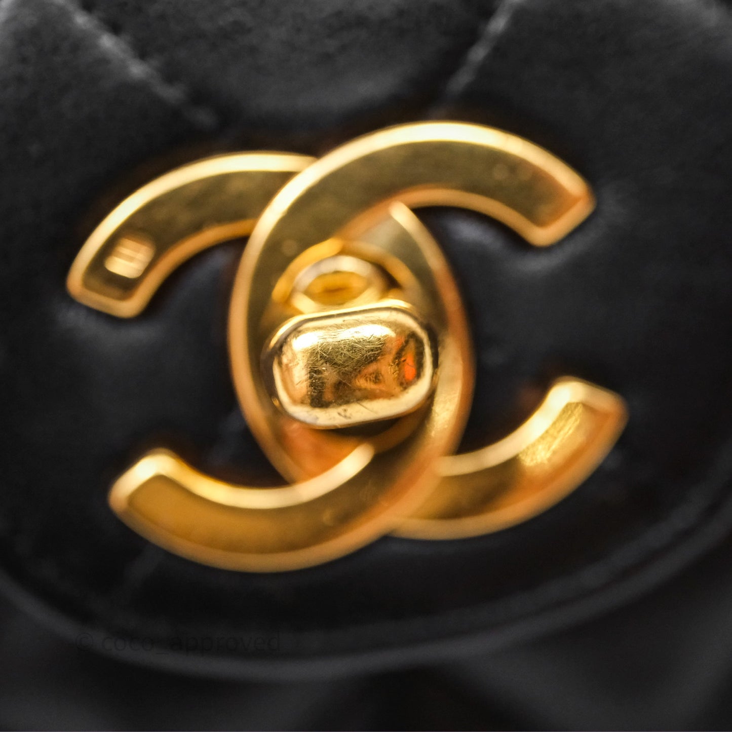 Chanel Classic Vintage Double Flap M/L Black Lambskin Gold Hardware
