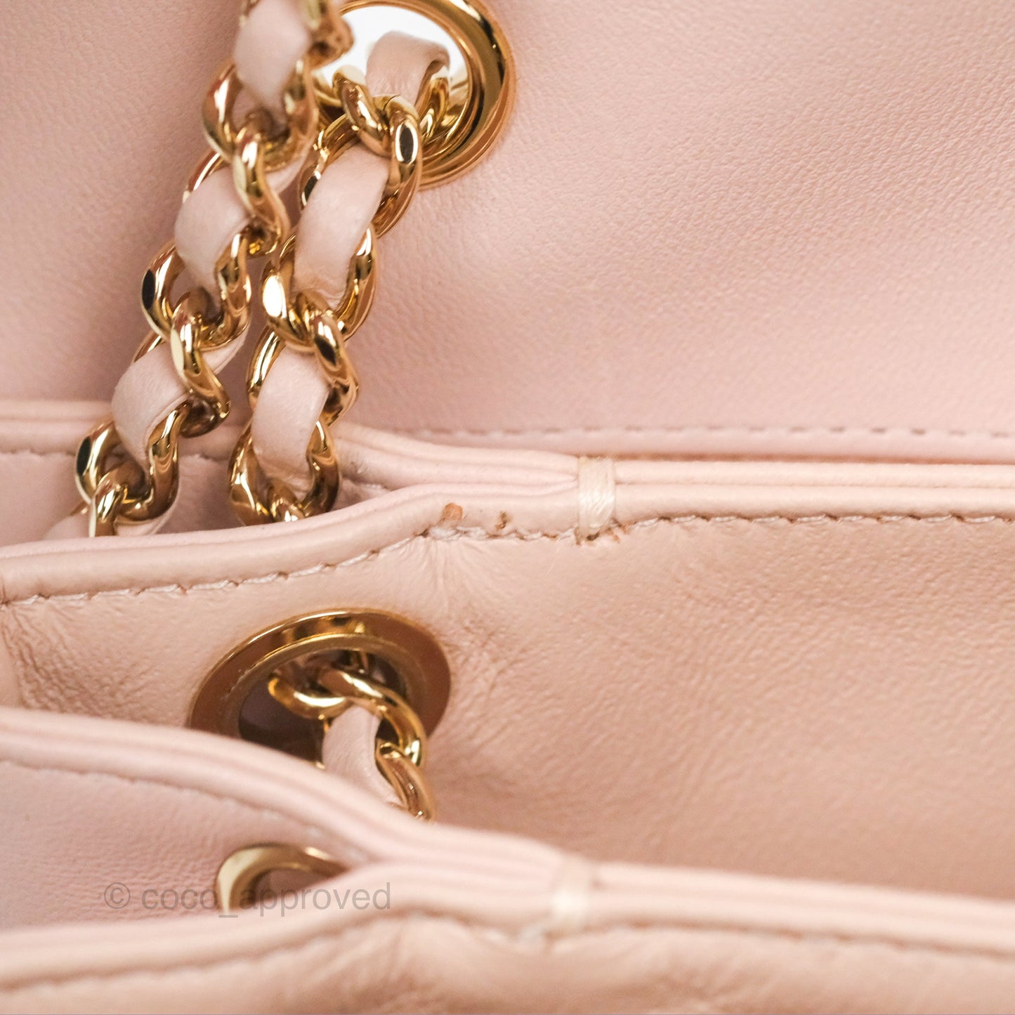 Chanel Flap Clutch With Chain Quilted Light Pink Lambskin Gold Hardware