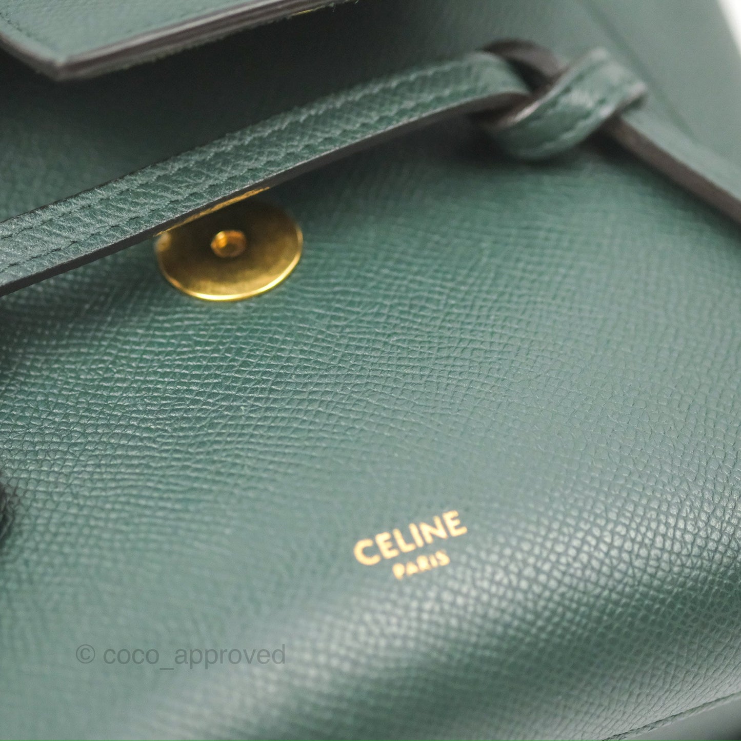 Celine Pico Belt Bag Amazone Green Grained Calfskin Gold Hardware