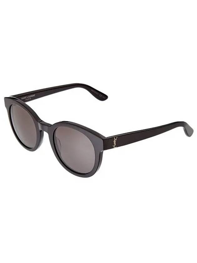 Luxury Saint Laurent Eyewear Gold Round Frame Sunglasses Black