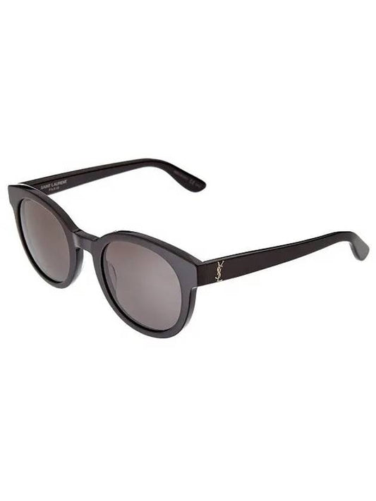 Luxury Saint Laurent Eyewear Gold Round Frame Sunglasses Black