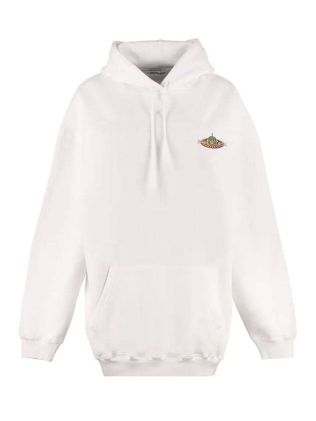 Luxury Balenciaga Bonjour Oversized Hoodie White