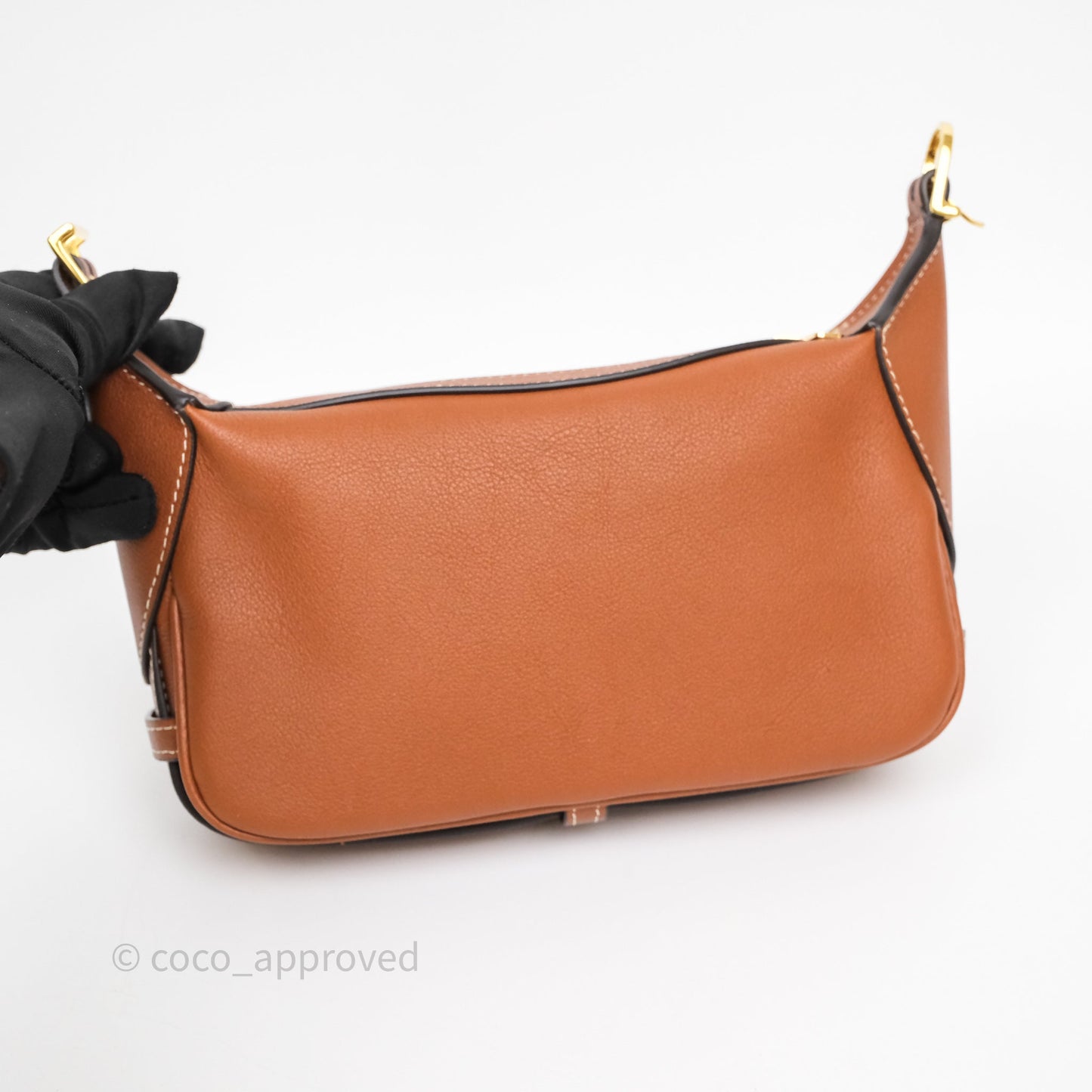 Celine Mini Romy Shoulder Bag Tan Calfskin Gold Hardware