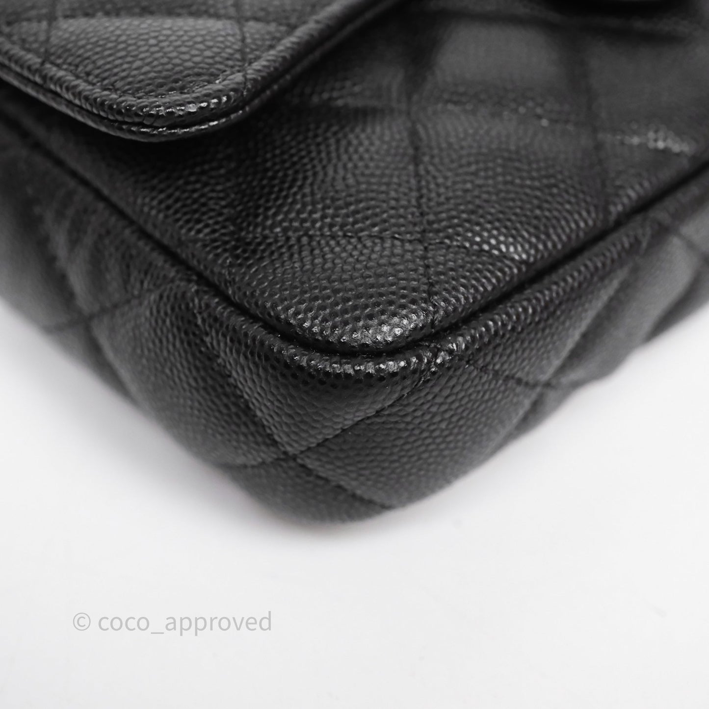 Chanel Classic Flap Phone Holder With Chain Black Caviar Gold Hardware