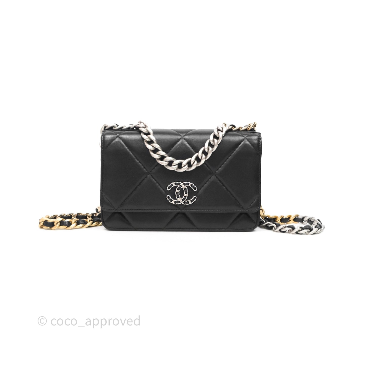 Chanel 19 Wallet on Chain WOC Black Mixed Hardware