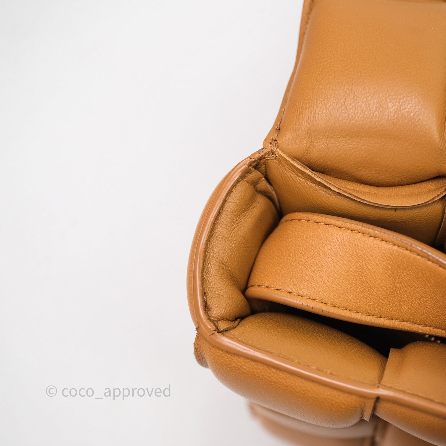 Bottega Veneta Padded Cassette Camel Lambskin