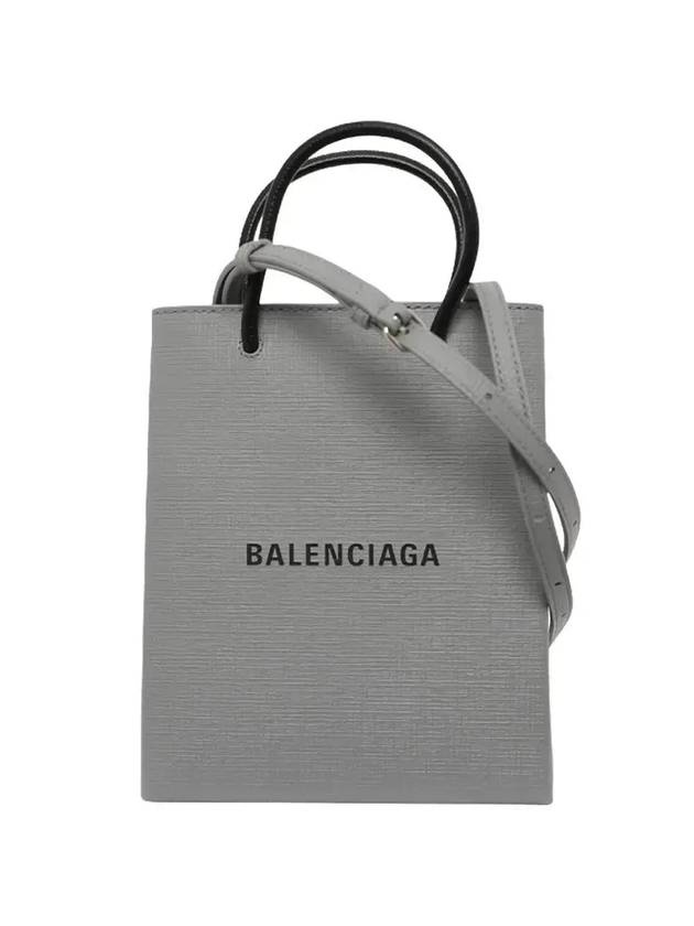 Luxury Balenciaga Logo Top Handle Tote Bag Grey