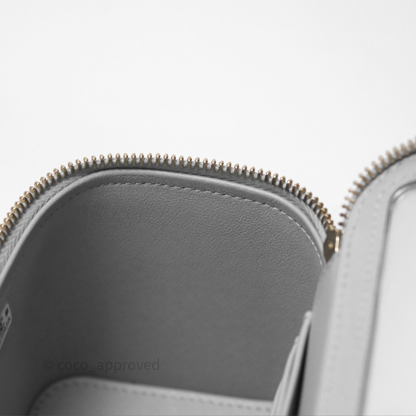 Chanel Vanity with Heart Adjustable Chain Grey Caviar Aged Gold Hardware