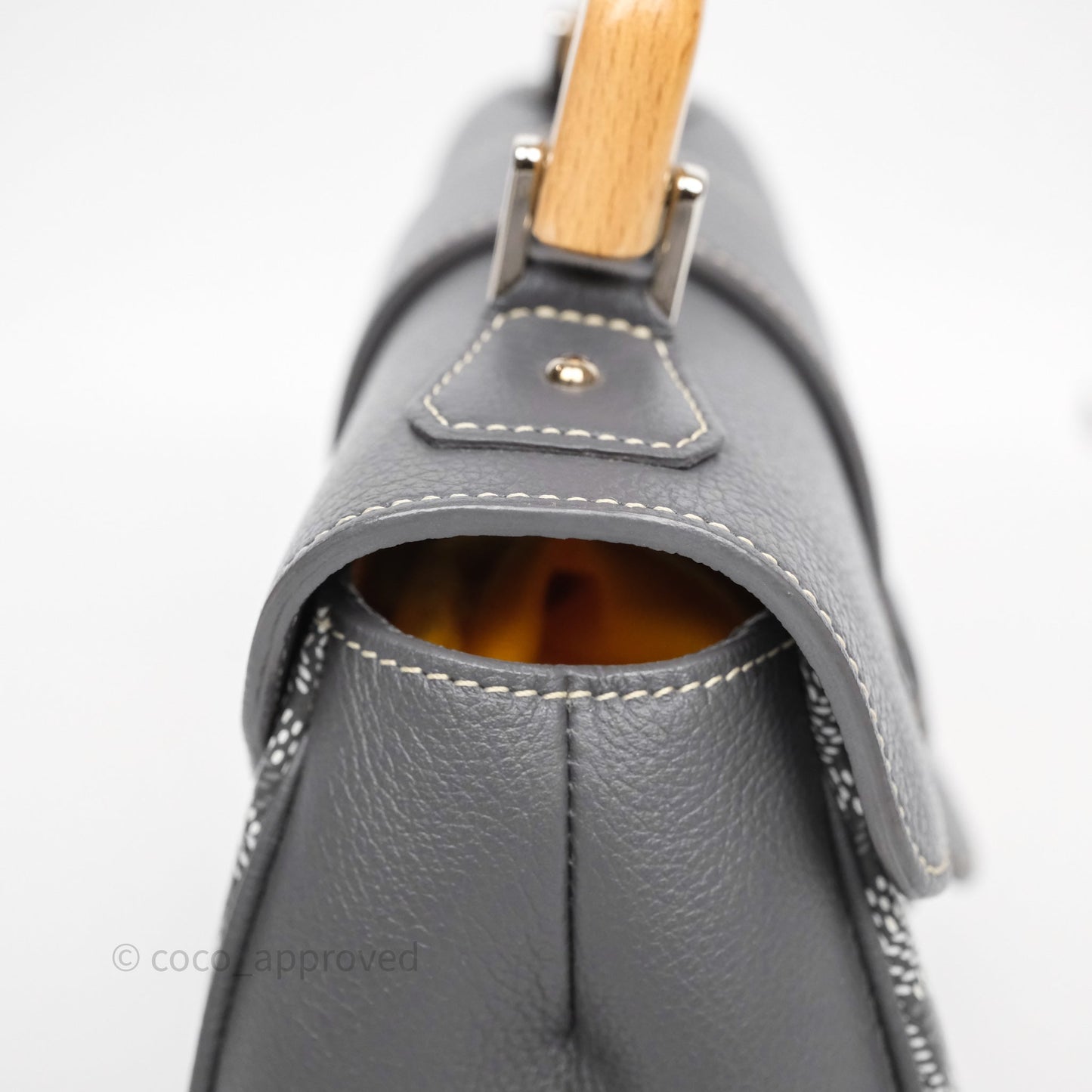 Goyard Saïgon Mini Bag Chevroches Calfskin Grey Silver Hardware