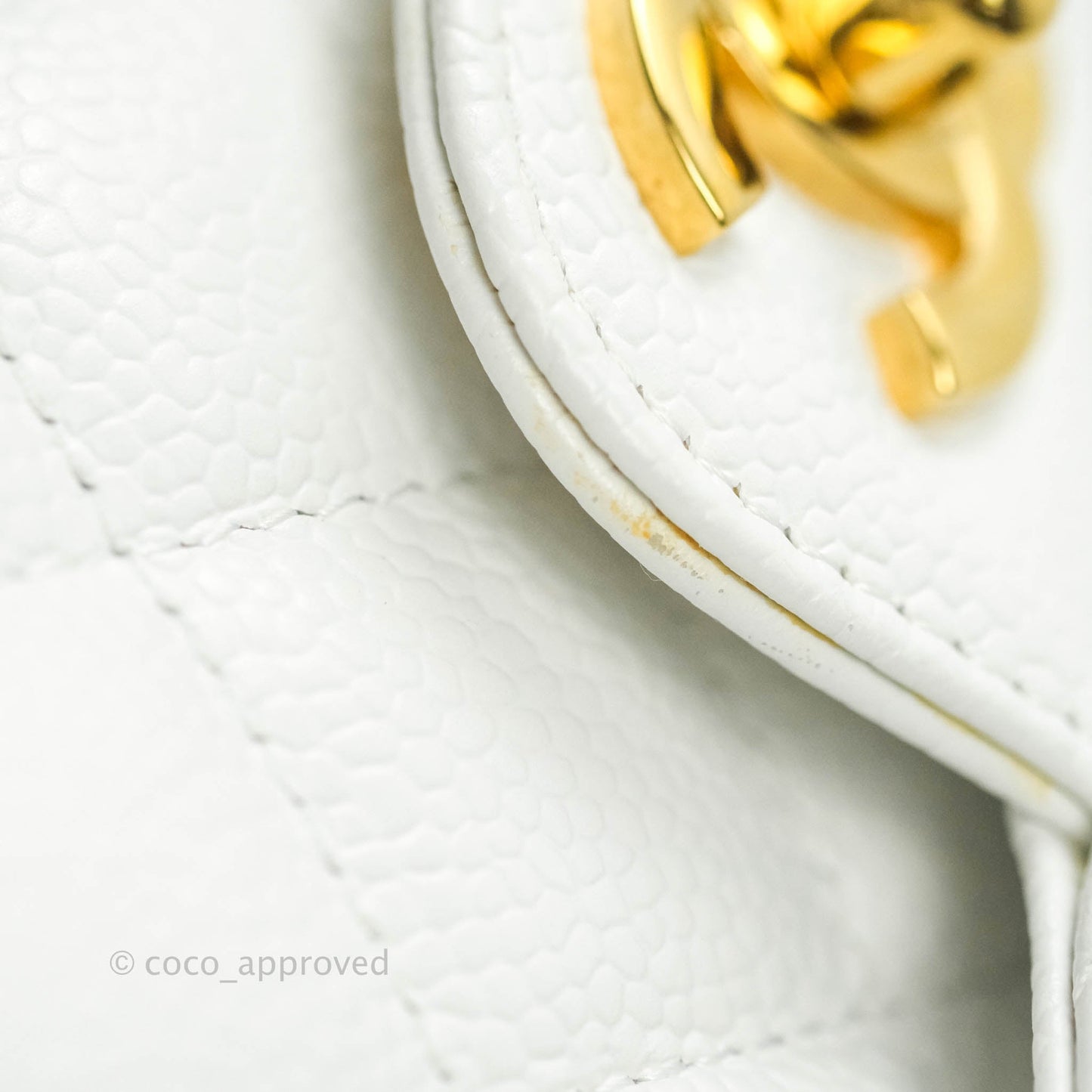 Chanel M/L Medium Double Flap Bag White Caviar Gold Hardware