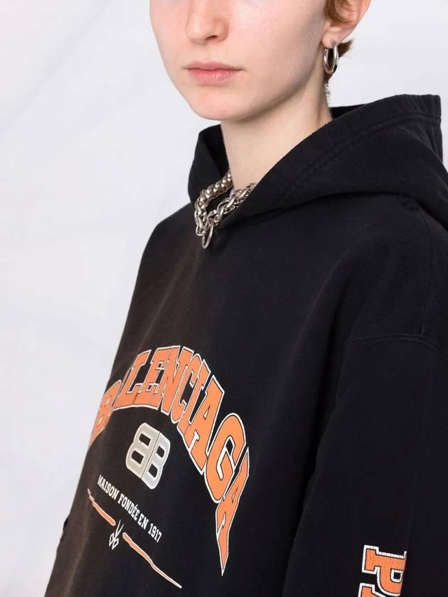 Luxury Balenciaga BB Logo Hoodie Black