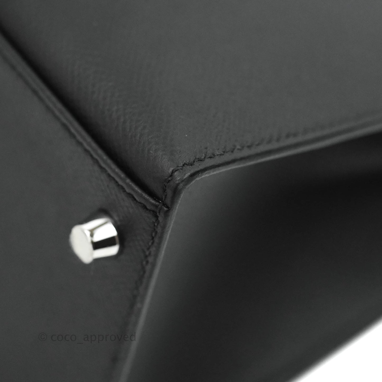 Hermès Kelly 28 Sellier Black Epsom Palladium Hardware